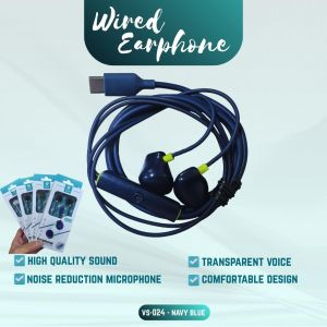 V2S VS-024 HIGH QUALITY SOUND WIRE CONTROL EARPHONE WITH MIC NOISE REDUCTION AND TRANSPARENT VOICE
