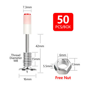 500PCS Steel Nails For Nail Gun Concrete Rivet Tool Steel Rivet with Round Threaded Pipe Nail