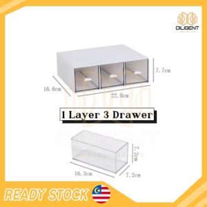 【D173 READY STOCK】Stackable Drawer Storage Box Desktop Cosmetic Stationery Jewelry Organizer Largest Drawer Storage Box