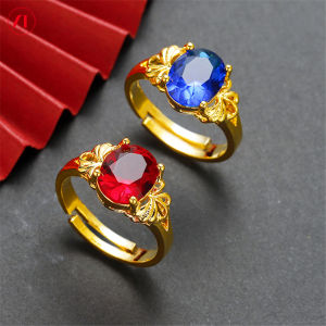Trang Sức XT Hàn Quốc 24K Đá Quý Nhẫn Zircon Thời Trang Nữ Mạ Vàng Có Thể Điều Chỉnh