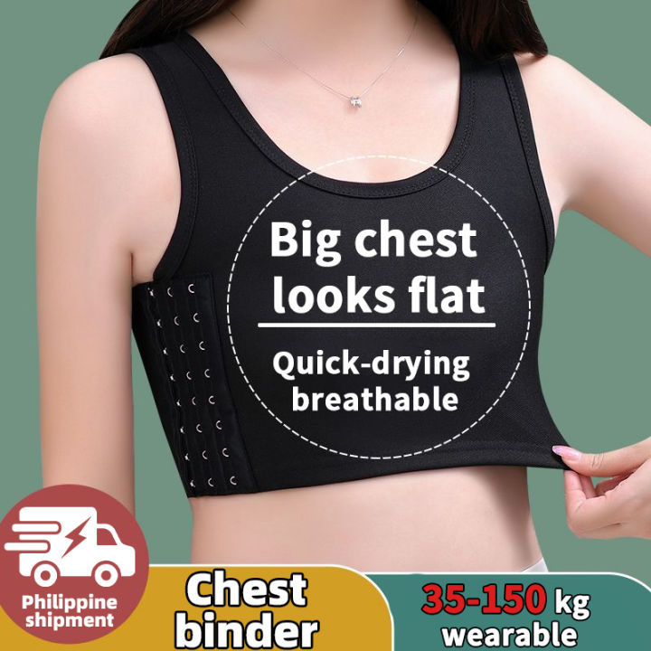 Chest binder breast binder binder for lesbian Tomboy For Big Boobs With  Side Hook Cotton Breathable Sports Bra Size M-XL