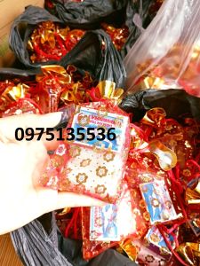 sỉ 50 túi muối lộc đóng sẵn túi muối gạo tết may mắn