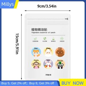 Millys 36 60PCS Mosquito Repellent Stickers Cartoon Natural Mosquito Patches Non-Toxic Outdoor Camping Traveling Fishing Kids Supply