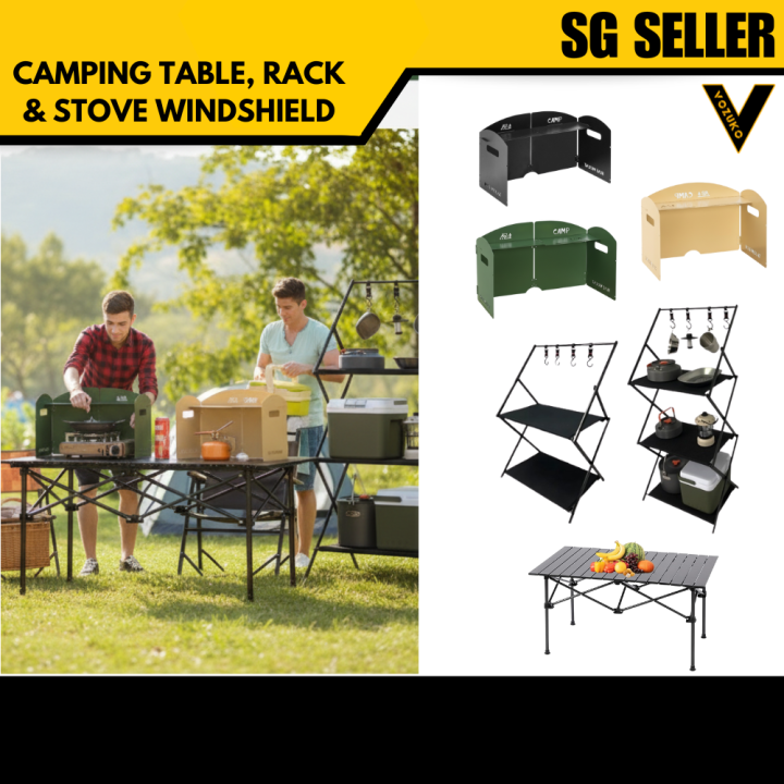 [SG SELLER] Multi-Layer Rack Camping Folding Table Aluminum Alloy ...