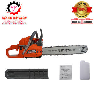 máy cưa xích chạy xăng mitsu g750 dung tích xy lanh 60cc nòng 44 ly bảo hành 24 tháng
