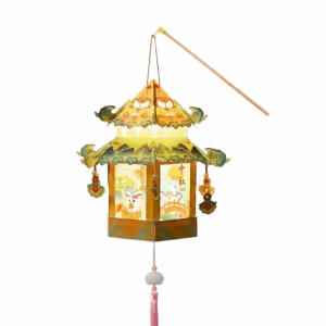 okdeals01 中秋节灯笼 mid autumn festival lantern Rabbit Middle Autumn Festival Lantern Hand Made Paper Handheld Lantern Antique Luminous Children DIY Lantern Material Kit Women