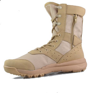 Mens ZIPER Black Desert Combat BootsTactical Military  BootsLace up Outdoor Mens Boots Lightweight Ankle Work Summer  Spring Boots (BlackTan)