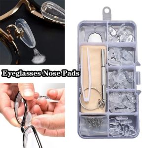 Eyeglasses Sunglasses Silicone Nose Pads Set Glasses Optical Repair Tool Kit Screw Nut Nose Pad Set