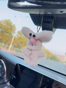 Cute Plush Rabbit Pendant Soft White Rabbit Keychain Stylish Rabbit Pendant Lightweight for Car or Backpack Decorations