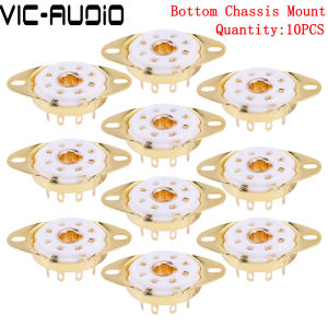 8Pin Ceramic Tube Socket GZC8-Y-8 Chassis Mount 5B254 7N7 4P1S 2J27 EBL21 ECH21 Vacuum Tube Amplifier Audio Vintage HIFI DIY