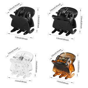 [haoh] คลิปหนีบผม10ชิ้น ล็อตสำหรับผู้หญิงขนาด1.0 1.5ซม. ขนาดเล็กสีน้ำตาลดำโปร่งใสพลาสติกที่หนีบผมขนาดเล็กอุปกรณ์แต่งผมสำหรับเด็ก