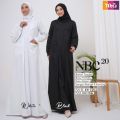 Gamis Nibras Putih dan Hitam Material Toyobo Kode NBC 020 Desain Simple dan Elegan Ready Stokk !!!!!!!. 