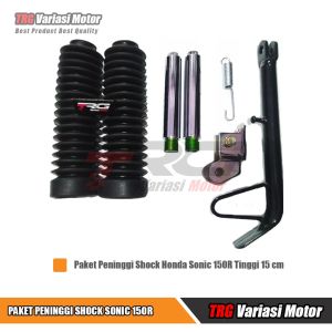 Paket Peninggi Shock Sonic 150R Bagian Depan dan Belakang TRG Tinggi 15 cm