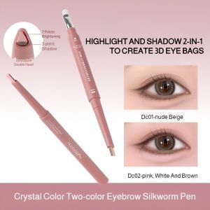 💕Dual-Use💕 Double-headed Eyebag Pen Dual-Color Aegyo-Sal Eye Stick Waterproof Long-Lasting Not Easy To Take Off Makeup
