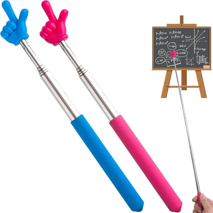 JS SHOP 1Pc Retractable Teacher Pointer Non-slip Handle Finger Design ...