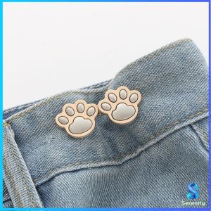 Serenity หัวเข็มขัดโลหะ ลายการ์ตูนอุ้งเท้าแมว หัวเข็มยึดปรับเอว ตะขอโลหะ ถอดได้ Fashion Pins