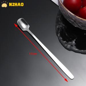 【N2HAO】 1PCS Stainless Steel Long Handle Ice Spoon Tableware For Coffee &Tea Ice Cream Dessert Stirring Spoons Scoop