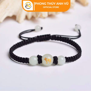 Vòng tay nữ tuổi sửu - vòng tay mix hình con trâu - vòng tay chỉ may mắn - có khai quang điểm nhãn - Phong Thủy Anh Vũ