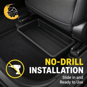 Car Under Seat Storage Tray Universal ABS Organizer Box Slim Hidden Space Saver Scratch Resistant