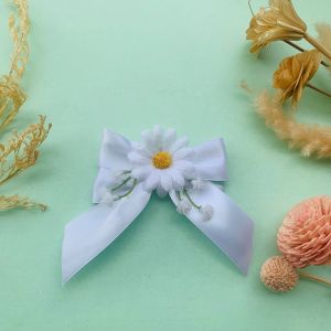 1pc Flower Boutonniere Chest Corsage with Pin Brooch Artificial Rose Ribbon for Groom Groomsmen Sponsors Wedding Party Deco Accessories
