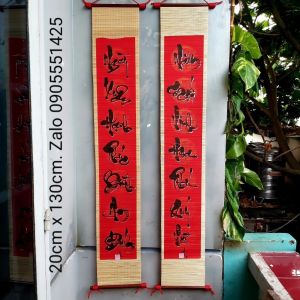 1 Cặp câu đối thư pháp. Câu đối tết. Câu đối bàn thờ gia tiên. Quà tết