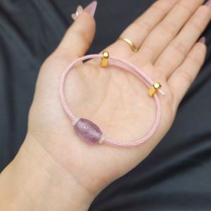 Q678 Vòng lu thống Thạch Anh Tím khắc hoa văn Như Ý dây cáp Hỏa và Thổ - Phong Thuỷ TUDO P