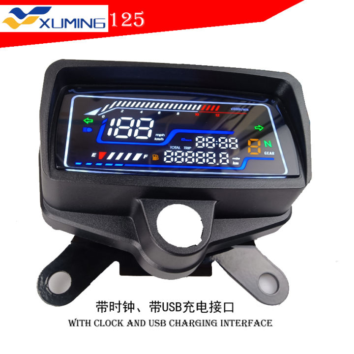 Xuming TMX125 Motorcycle LED Digital Meter RPM Assy for Honda CG125 Speedometer Odometer