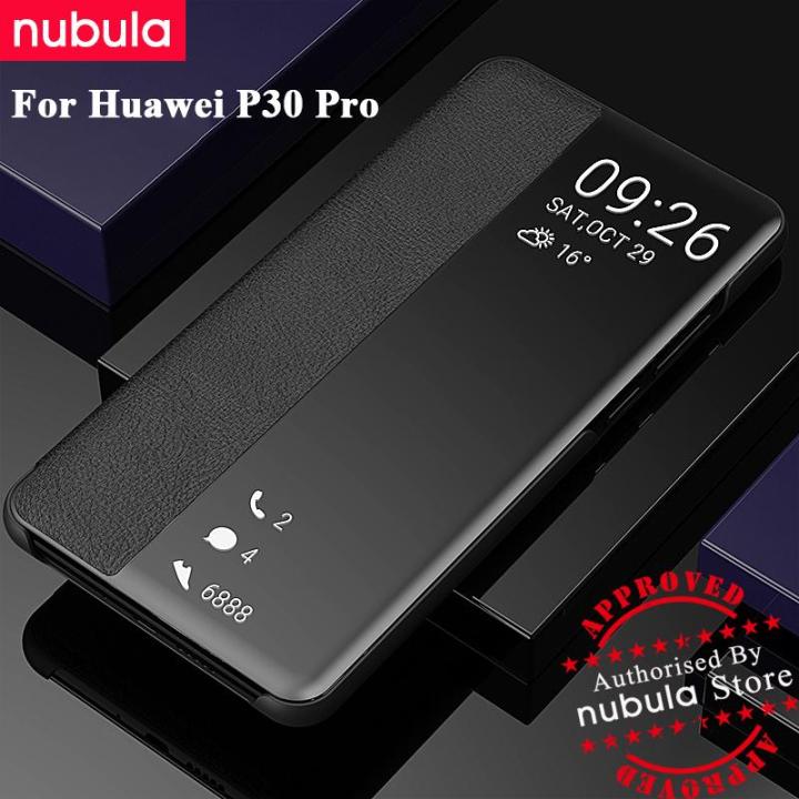 [Original] Huawei P30 Pro Smart Flip Casing,Huawei P30 Pro Luxury Clamshell  Leather Cover Huawei P30Pro Smart Clear View Flip Cover For Huawei P30 Pro 