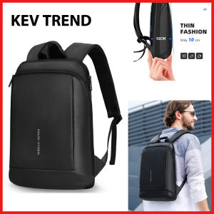 Kev กระเป๋าเป้สะพายหลังใส่แล็ปท็อปรุ่น Mark Ryden สำหรับผู้ชายกระเป๋าเป้สะพายหลังบางขนาด15.6นิ้วกระเป๋าสะพายหลังใส่ทำงานกระเป๋าธุรกิจใช้ได้ทั้งชายและหญิงสีดำน้ำหนักเบามาก