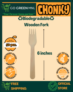 ♻️Bio♻️ CHONKY Wooden Cutleries Spoon Fork Knife 50pcs / pack