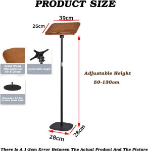 Floor Book Stand Floor Reading Stand with Page Clip for Cookbooks Solid Wood Height Adjustable Heavy Duty Tabletop Stand Foldable for Guitar Piano Players Book Holder