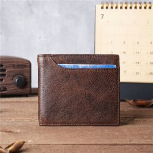 Ví nam mỏng bằng da thật Rfid Ví gấp đôi cho người đàn ông Túi trước cổ điển Nhiều chủ thẻ Túi đựng tiền Kẹp thẻ ID Ví 2026