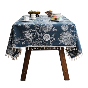 Premium Color Flower Tablecloth Stainproof Easy to Clean Durable Polyester For Most Tables