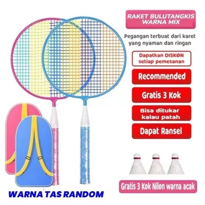 RAKET BADMINTON/ RAKET BULU TANGKIS ISI 2 FREE BAG/KOK BULUTANGKIS/SHUTTLECOCK/KOK BADMINTON/packing dus