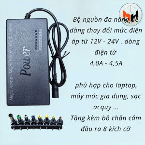 Cục sạc laptop đa năng 12V-24V 45A tặng kèm bộ chân cắm 8 kích thước