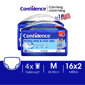 Combo 2 Tã quần người lớn CONFIDENCE SLIM&FIT size M/L gói 16/14 miếng