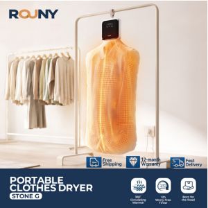 ROUNY Portable Foldable Clothes Dryer 400W Mini Dryer for Home and Travel Pink 60℃-80℃