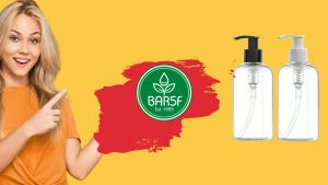 Bar5F 8.5 oz Empty Pump Bottles Dispenser 2-Pack Portable Clear BPA-Free Bottle for Shampoo Soap and Lotion Durable Refillable Hand Pump Container