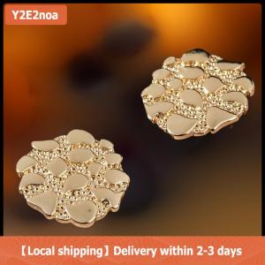 【Local shipping】 Elegant Retro Irregular Geometric Gold Earrings Alloy Comfort And Versatile Jewelry For Women Men Gift