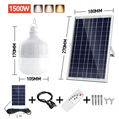 Bóng đèn LED năng lượng mặt trời sạc đa chức nắng chống nước ngoài trời chế độ sáng có móc lượng mặt trời Ba màu chợ đêm Quầy hh àng Ánsáng khẩn cấp