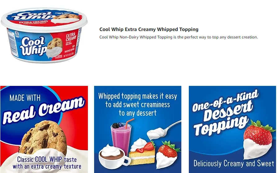 Cool Whip Original Whipped Cream Topping (8 oz Tub)