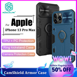 Nillkin Slide Cover Case for iPhone 13 Pro Max Phone Cases Camera Protect Privacy Shockproof Ring Light With Stand and Phone Holder Back Cover