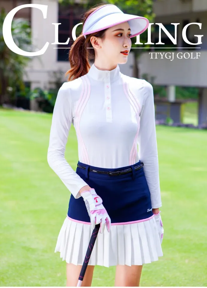 New Fashion Womens Shirts Golf Clothing Ladies Long Sleeve Golf Tops Polo  Outdoor Sports Sunscreen Team Uniform Tennis Clothes T-Shirt