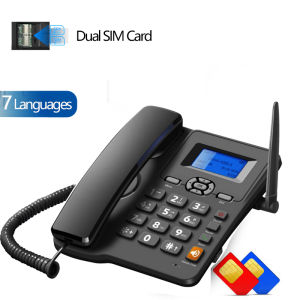 English Version Cordless Phone GSM SIM Card 2G 3G Wireless Fixed Phone Desktop Telephone for Office Home Hotel Arabic