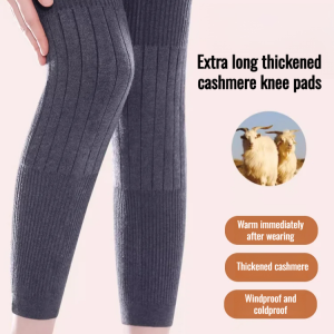 Extended Warm Cashmere Knee Pads / Winter Warm Leg Sleeves Knee Joint Warmer Heat Preserved Leg Cover 加长保暖羊绒护膝