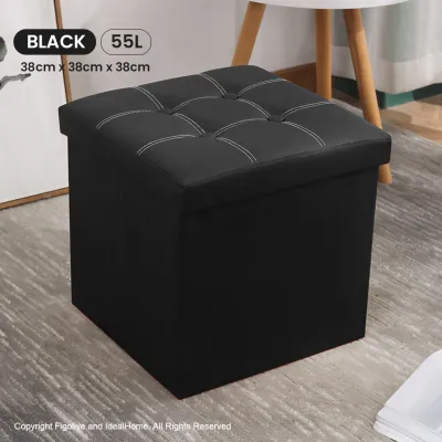 110L & 55L Leather Storage Sofa Bench / Ottoman / Storage Stool / Foldable Bench / Organizer
