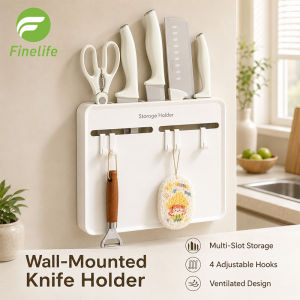 Wall mounted tool storage rack multifunctional kitchen knife sorting rack with hook knife holder