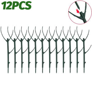 Dizoey 3/24Pcs Green Plant Support Pile Frame Stackable Plant Stakes Aesthetic Indoor Flower Vine Climb Bracket Reusable Bonsai Growth Fix Rod