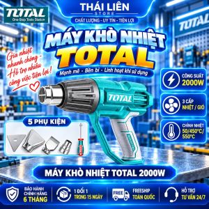 Máy khò nhiệt cầm tay TOTAL TB20078 2000W 50-550°C Máy khò màng co dán decal máy thổi hơi nóng