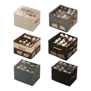Multipurpose Foldable Storage Container Clear Top Compartmentalized Design for Shoes Wardrobes